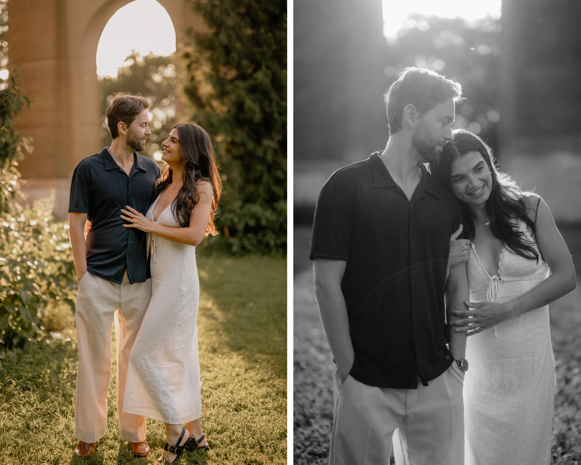 Couple's stunning portraits during their Romantic Engagement Session in Astoria Park.