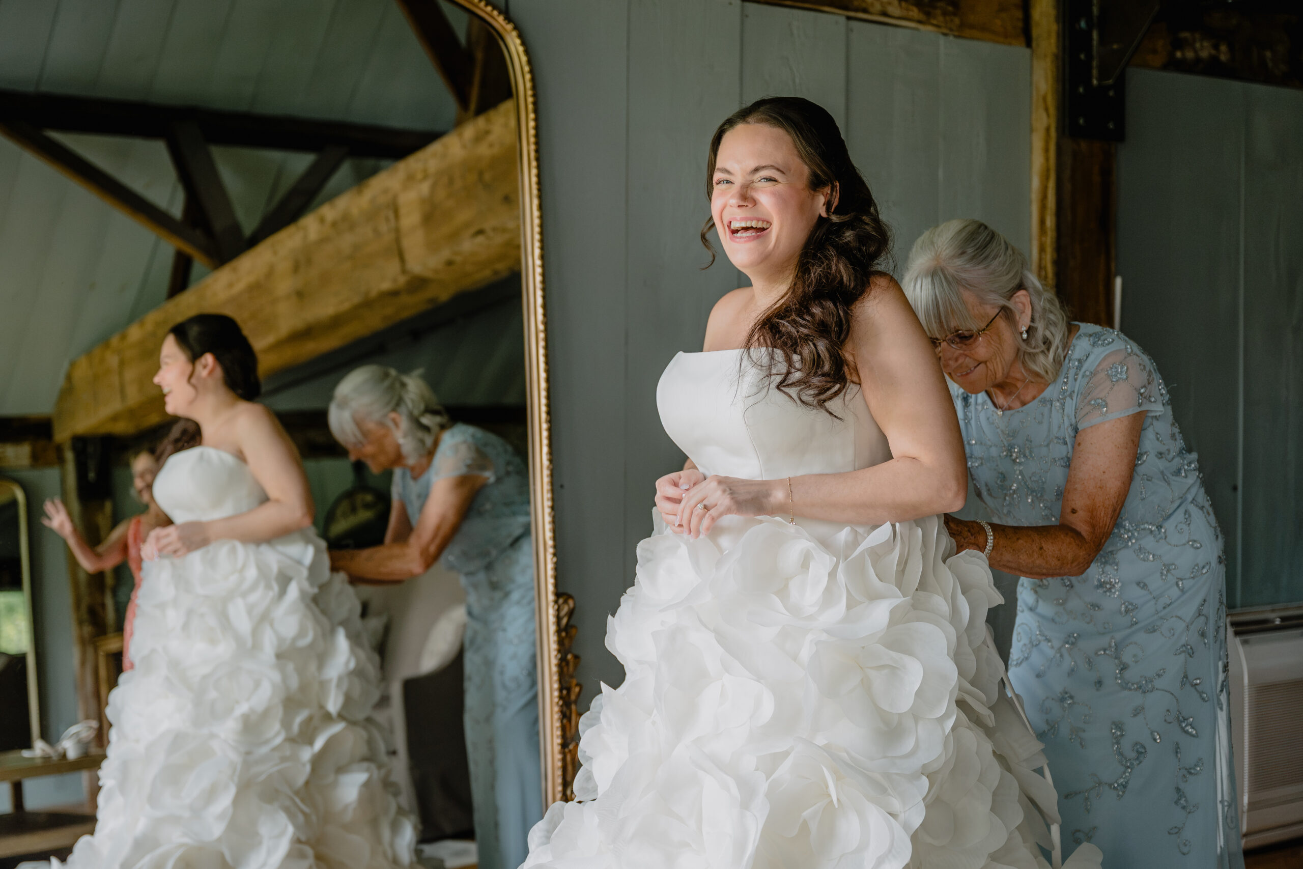 Bride getting ready before their Beautiful Wedding at Crossed Keys Estate.