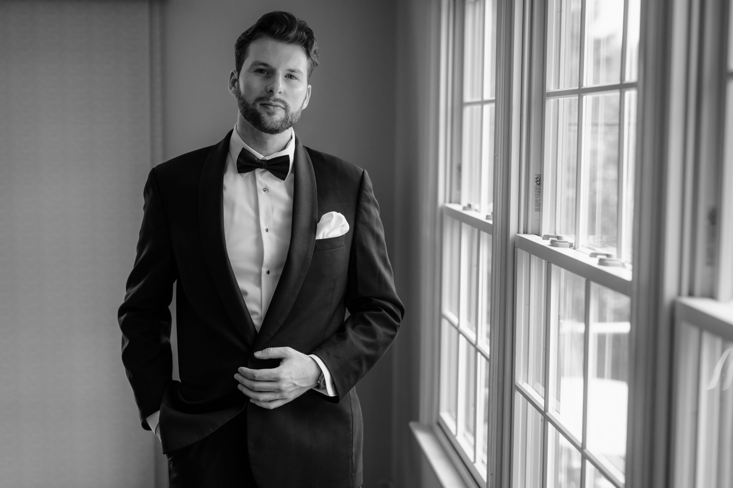 Groom before their Beautiful Wedding at Crossed Keys Estate.