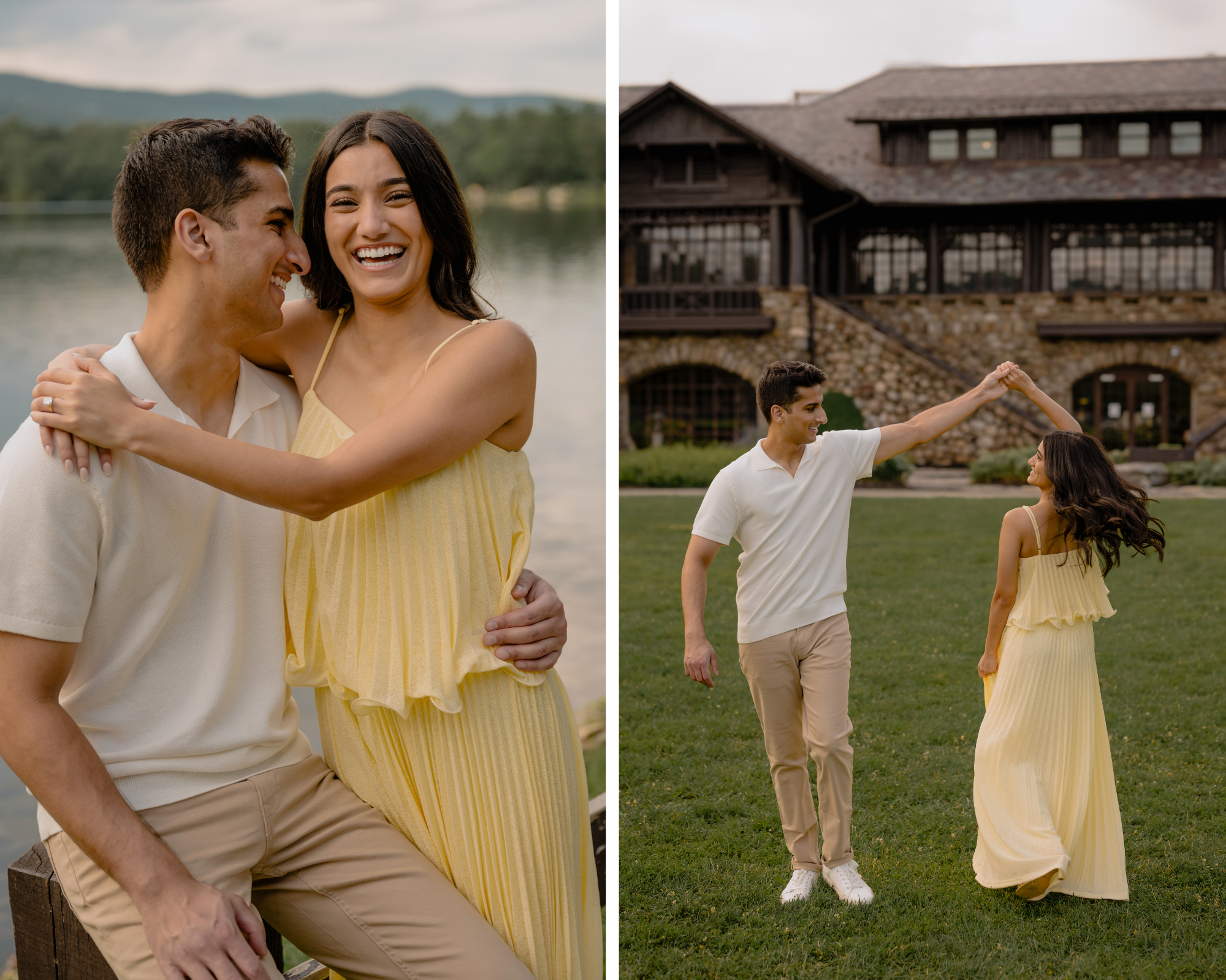 Couple during their Romantic Bear Mountain Engagement Session