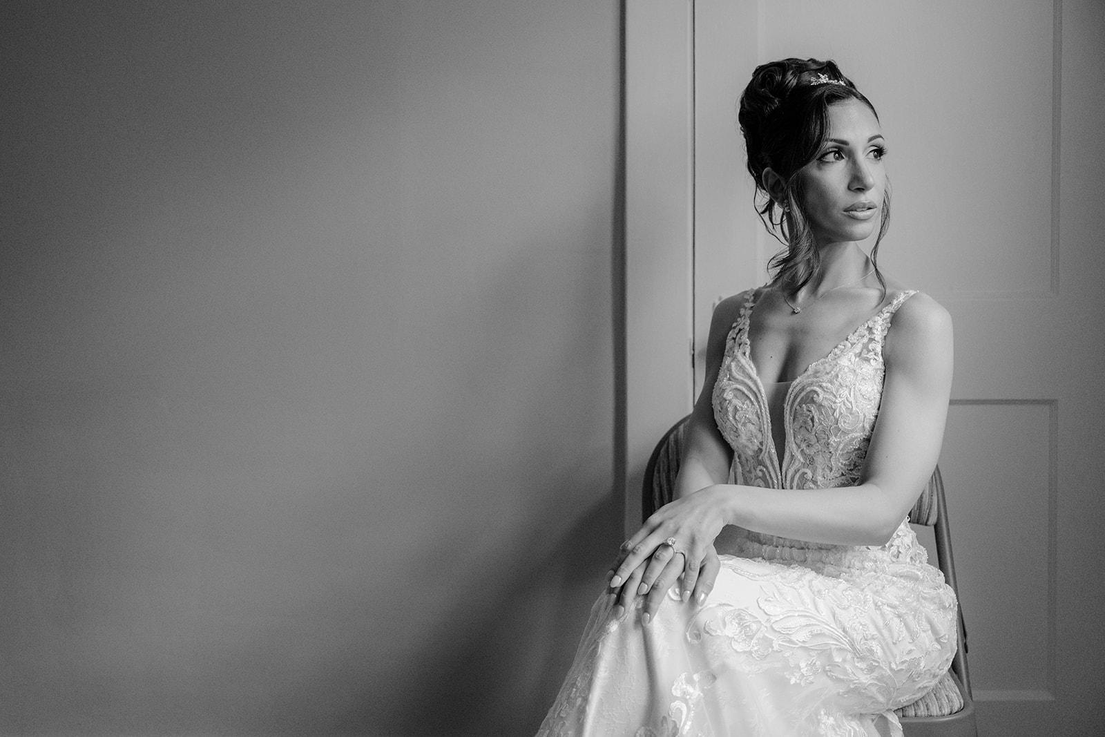 Bride's portrait before for their Wedding at Shadowbrook.