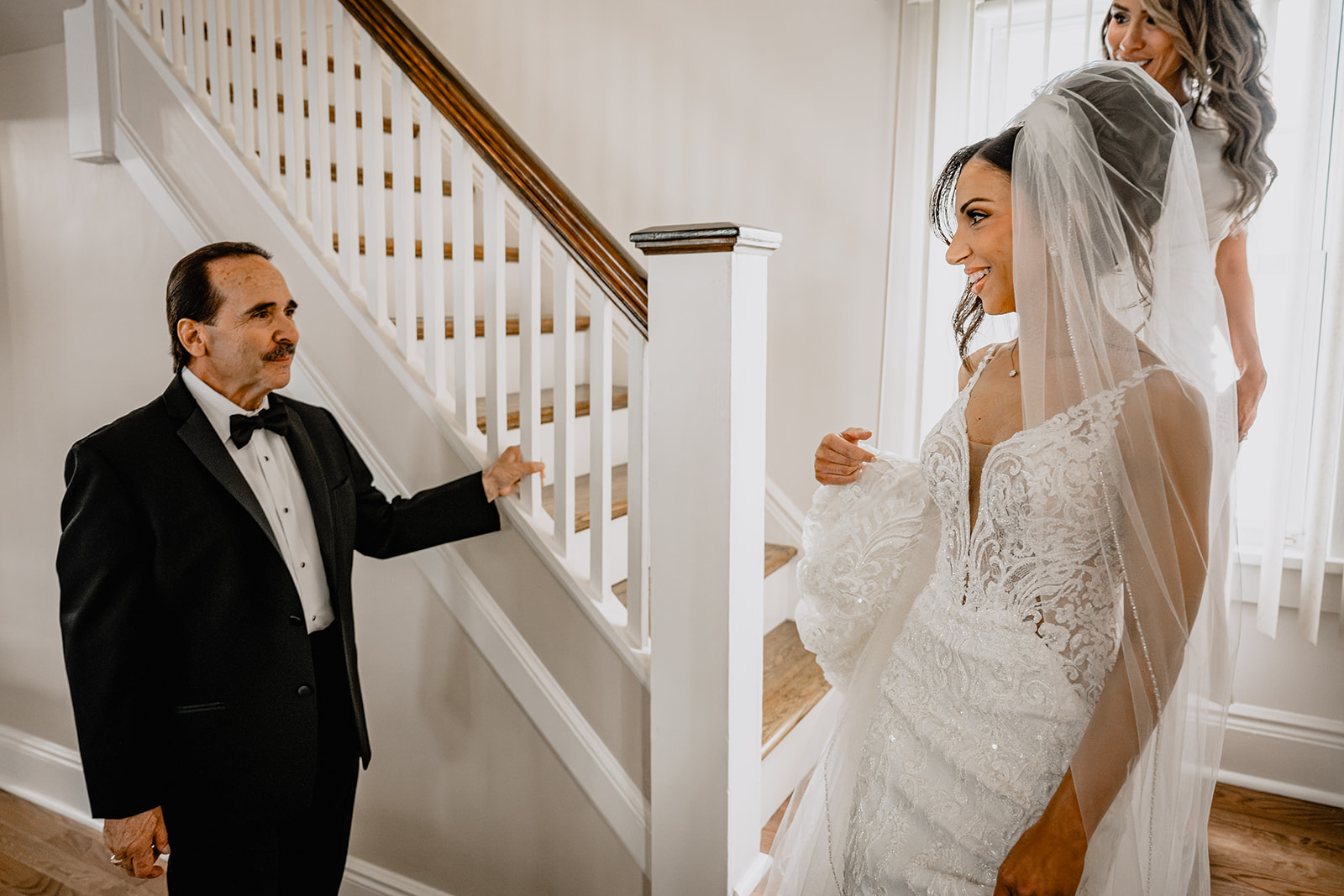 Bride's first look with his dad before for their Wedding at Shadowbrook.