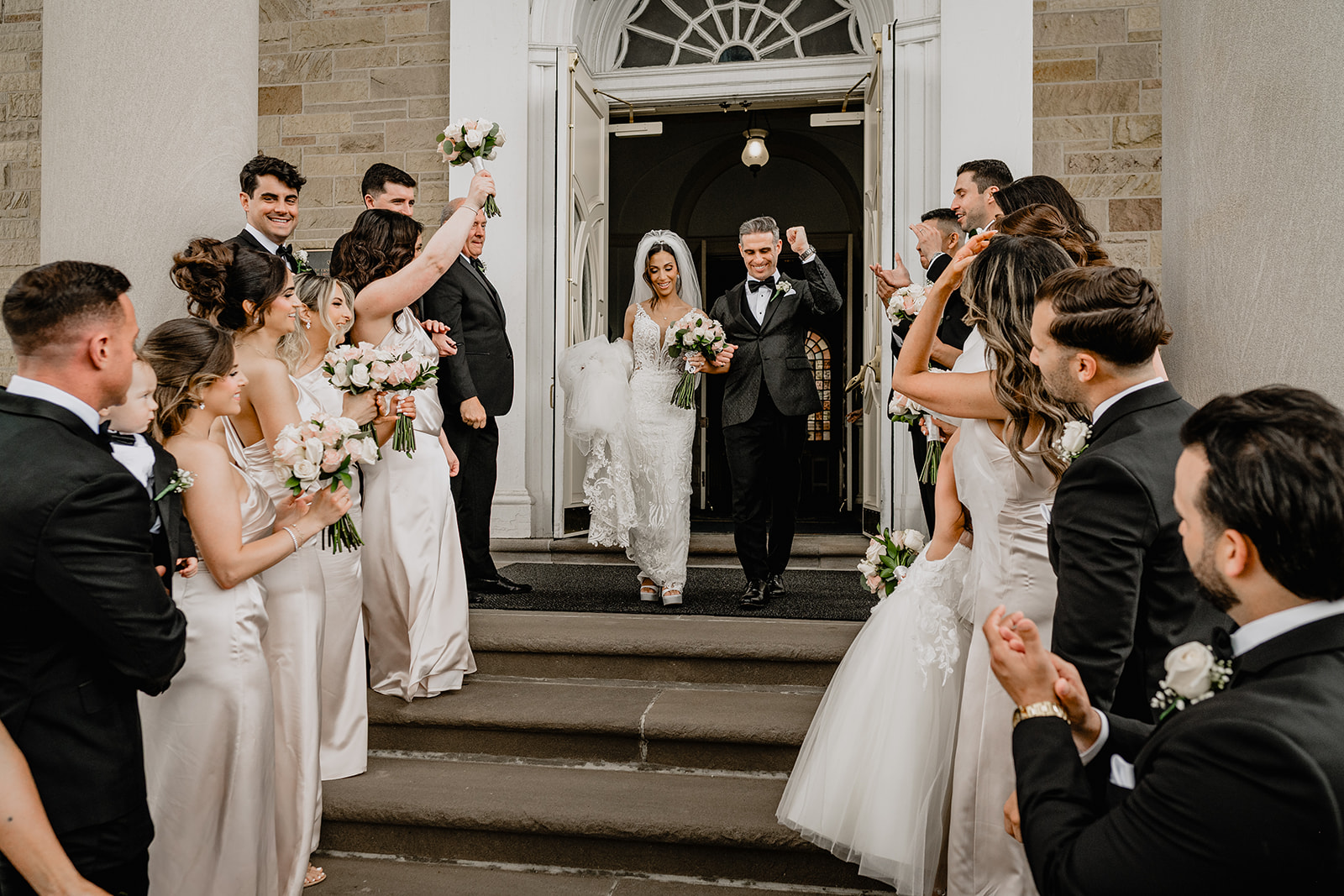 Couple after their Wedding at Shadowbrook. 