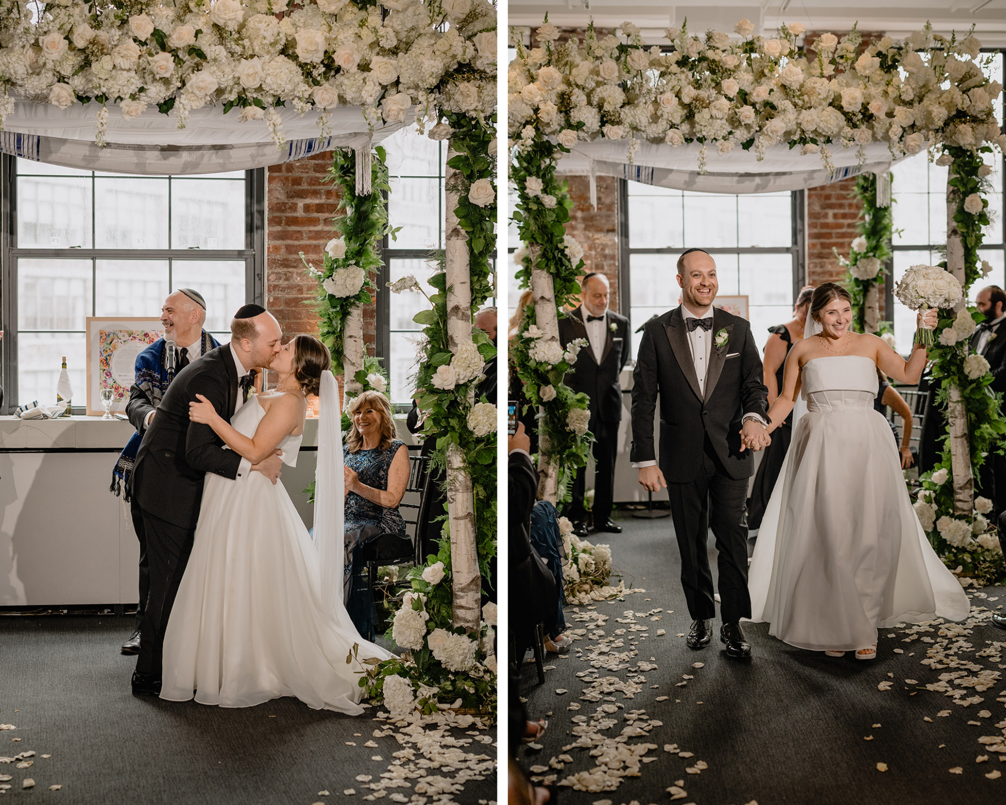 Couple during their intimate wedding at Tribeca Rooftop