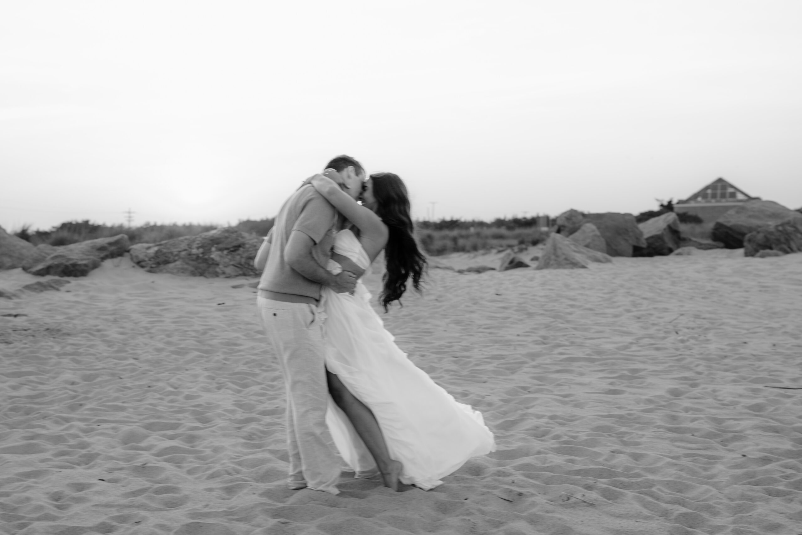 Couple during their Deep Cut Gardens & Sandy Hook Beach Engagement Session