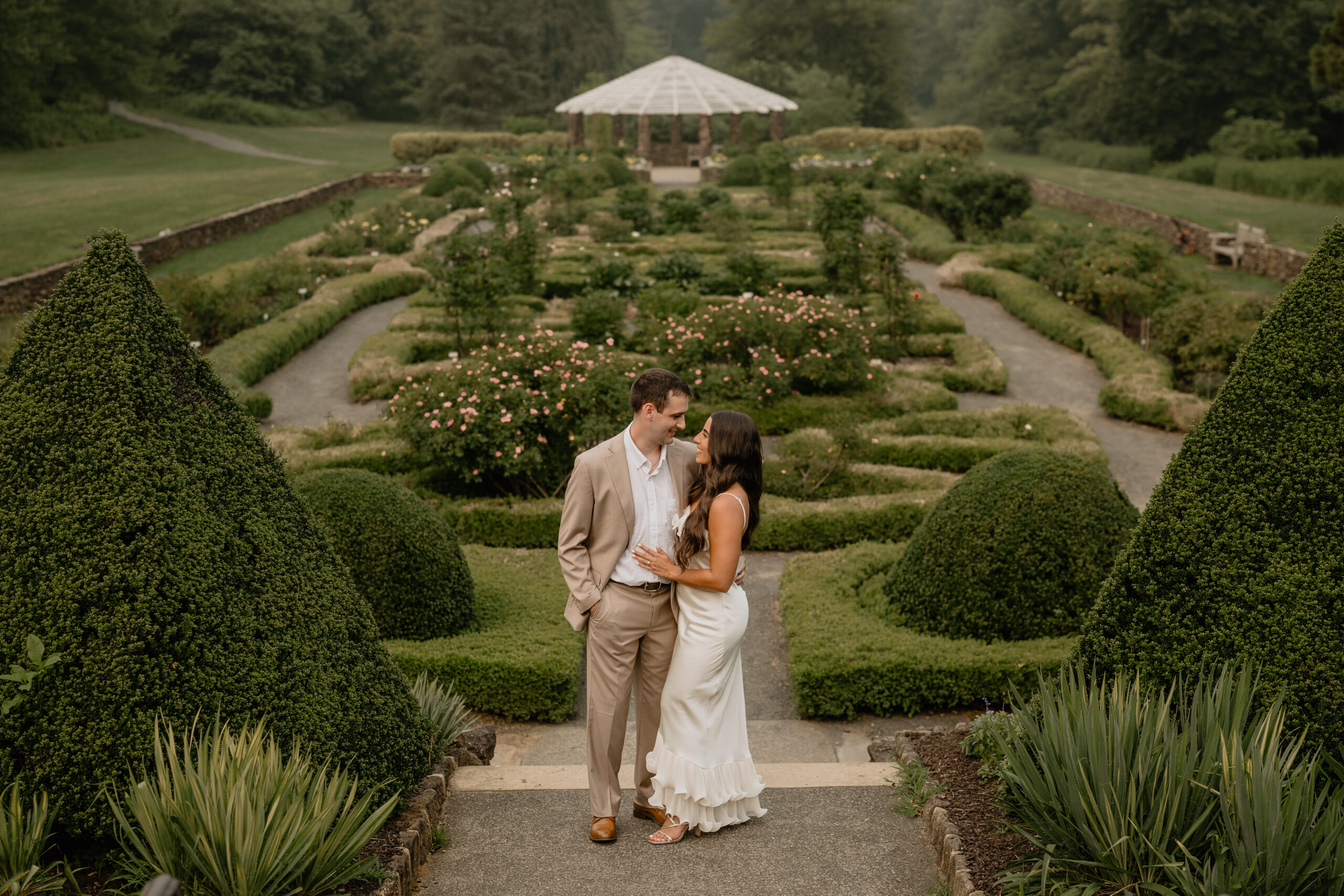 Couple on their Deep Cut Gardens & Sandy Hook Beach Engagement Session