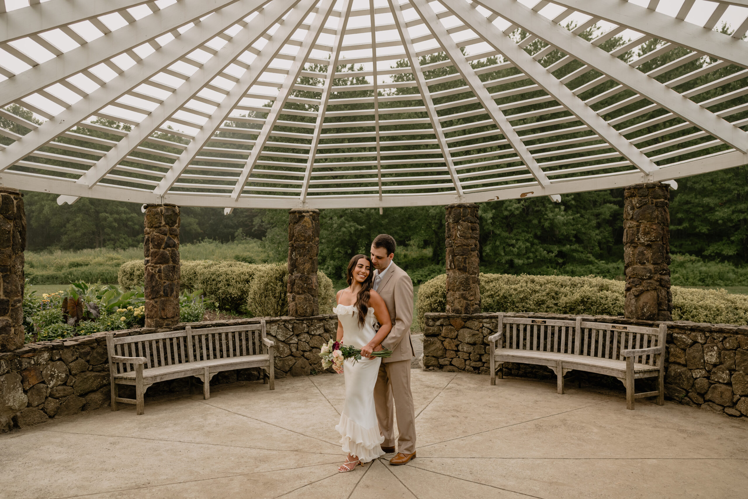 Couple on their Deep Cut Gardens & Sandy Hook Beach Engagement Session