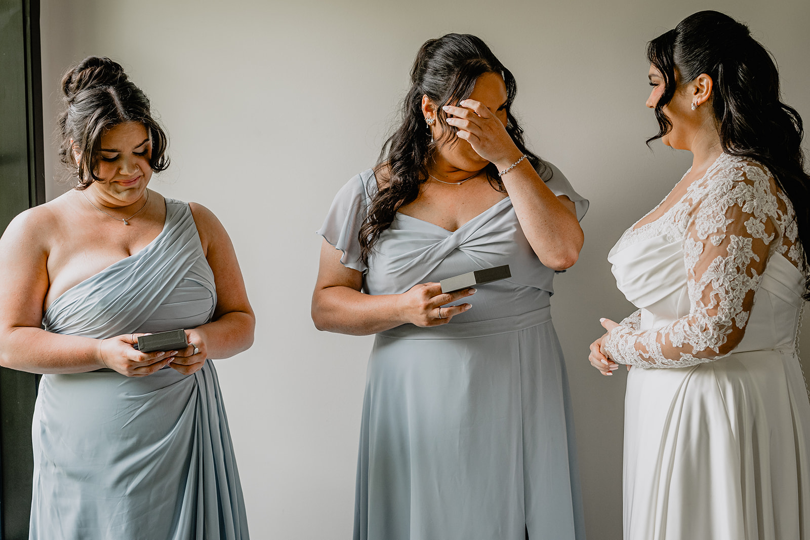 Bride with her bridesmaids before their Beautiful Wedding at Perona Farms Refinery