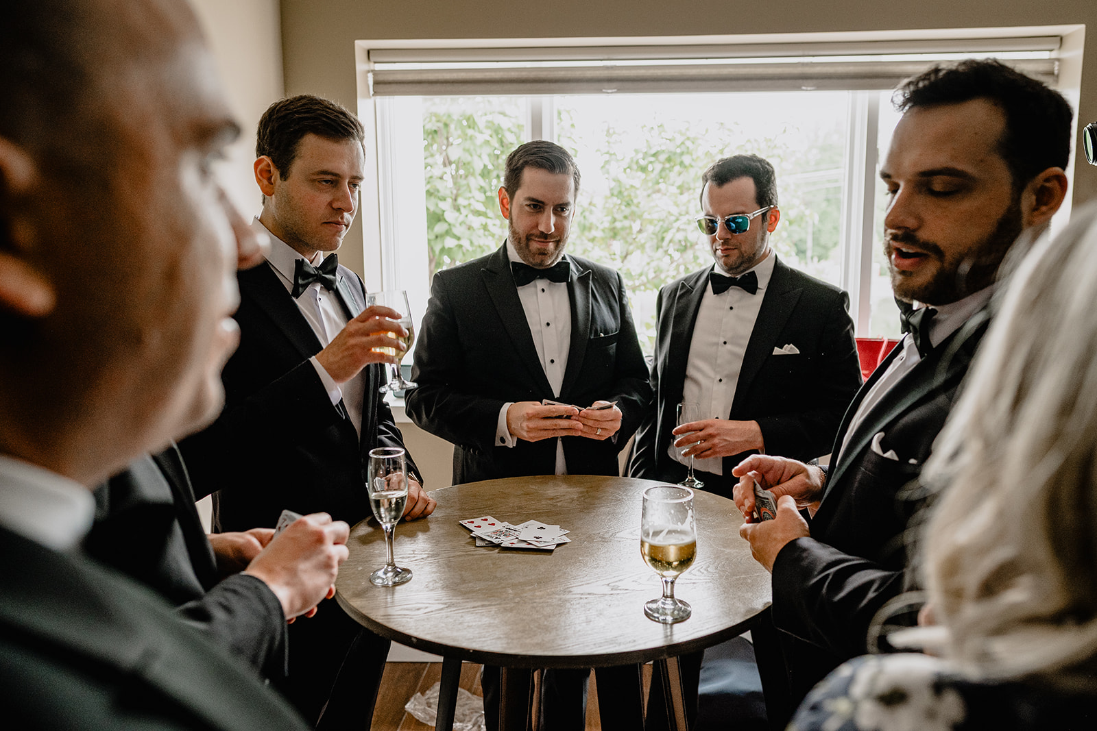 Groom with his groomsmen before their Beautiful Wedding at Perona Farms Refinery